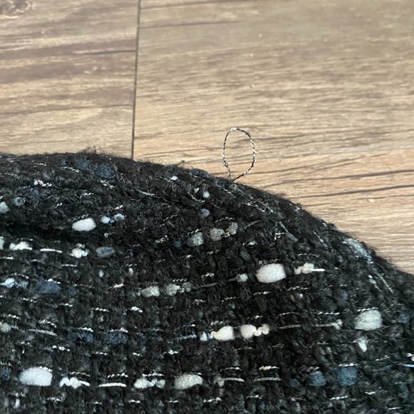 NWT Zara Black Tweed Fringed Dress - Picture 5 of 6